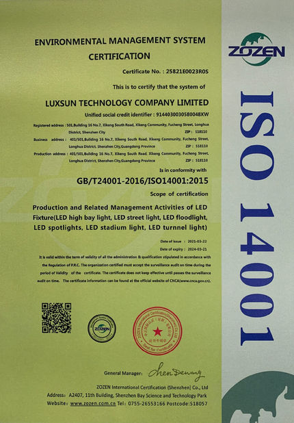 Китай Luxsun lighting Co.,Ltd Сертификаты