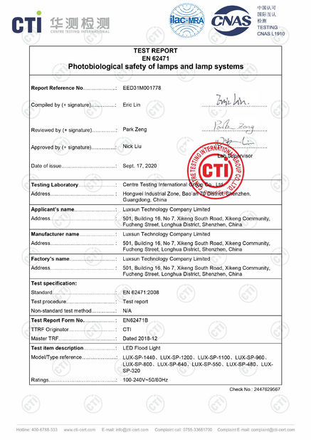 Китай Luxsun lighting Co.,Ltd Сертификаты